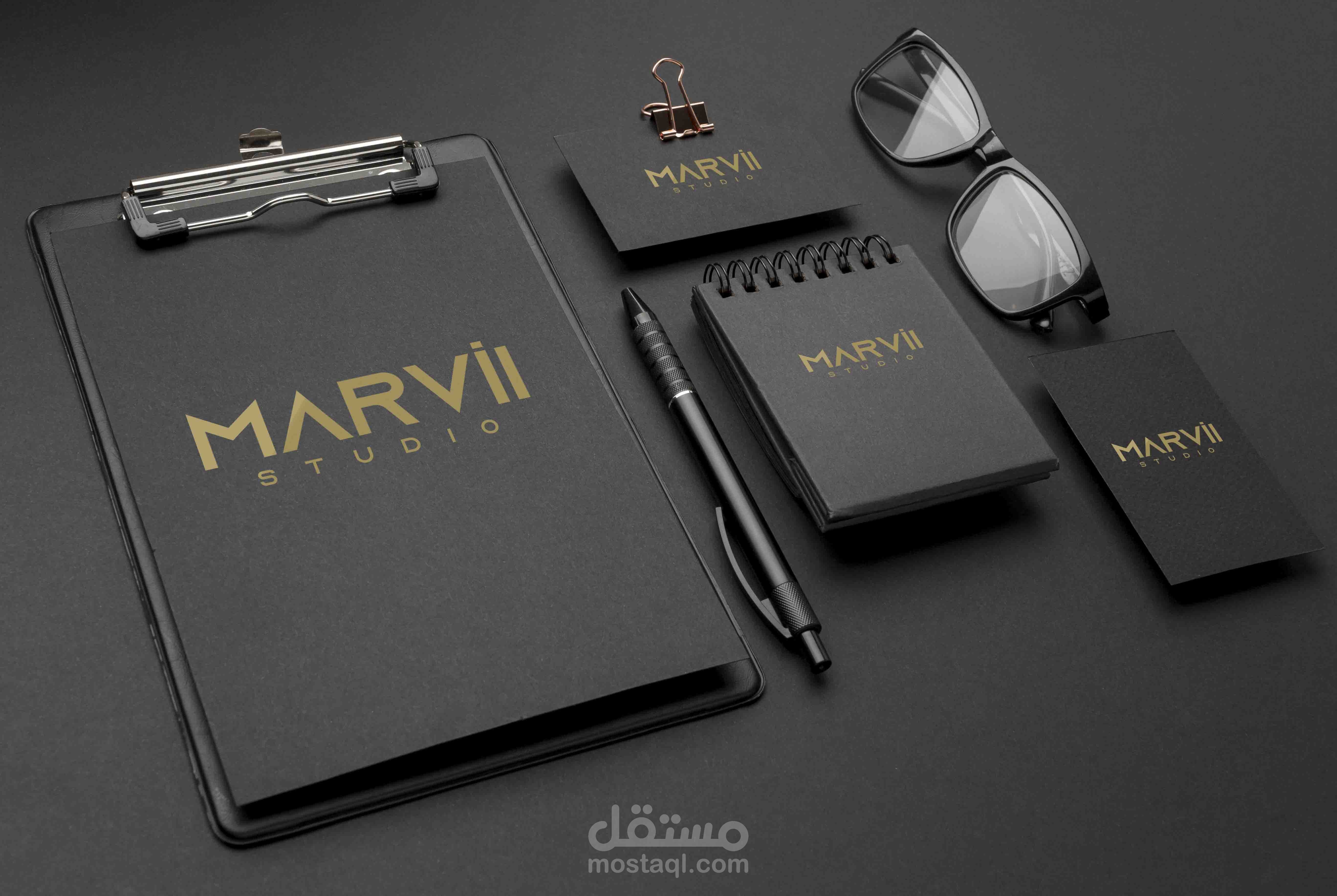 هويه بصريه وشعار  لاستوديو تصوير marvil studios