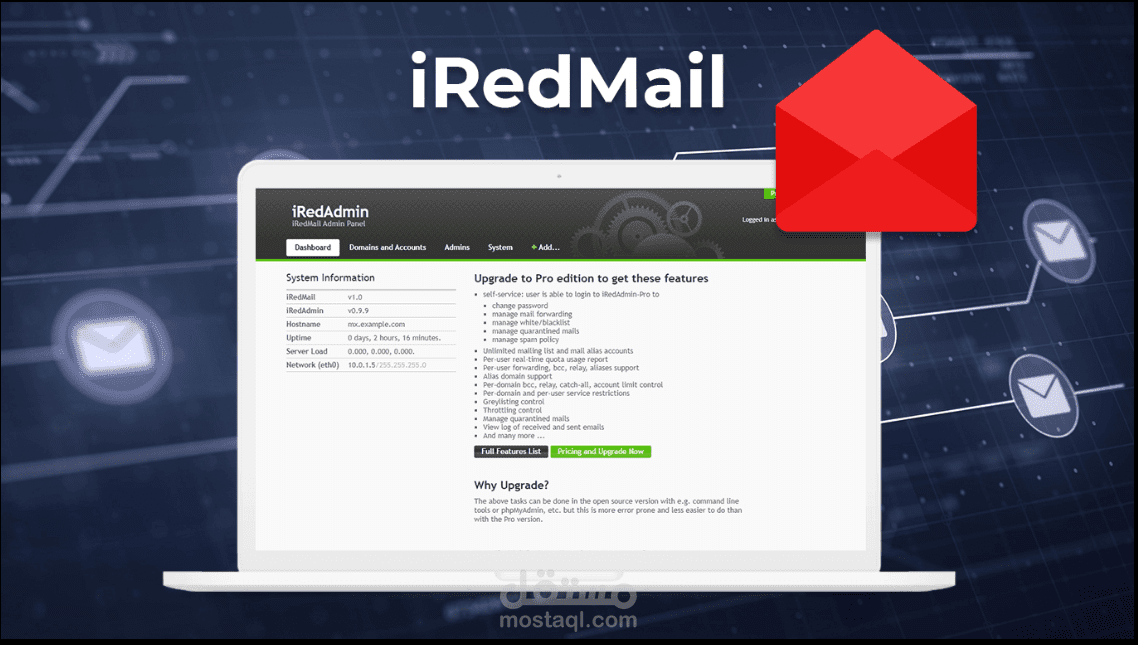 تثبيت نظام ايميلات متقدم على سيرفر | Deploy advanced email system