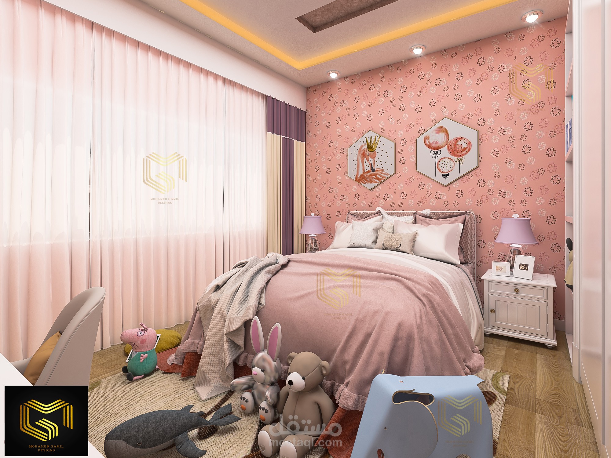 تصميم حديث لغرفه بنت بالقاهره