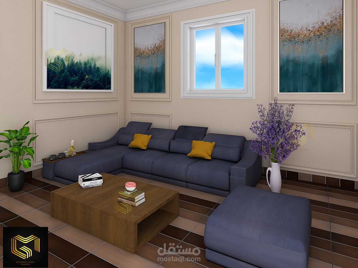 تصميم ركنه لاحد العملاء (furniture design)