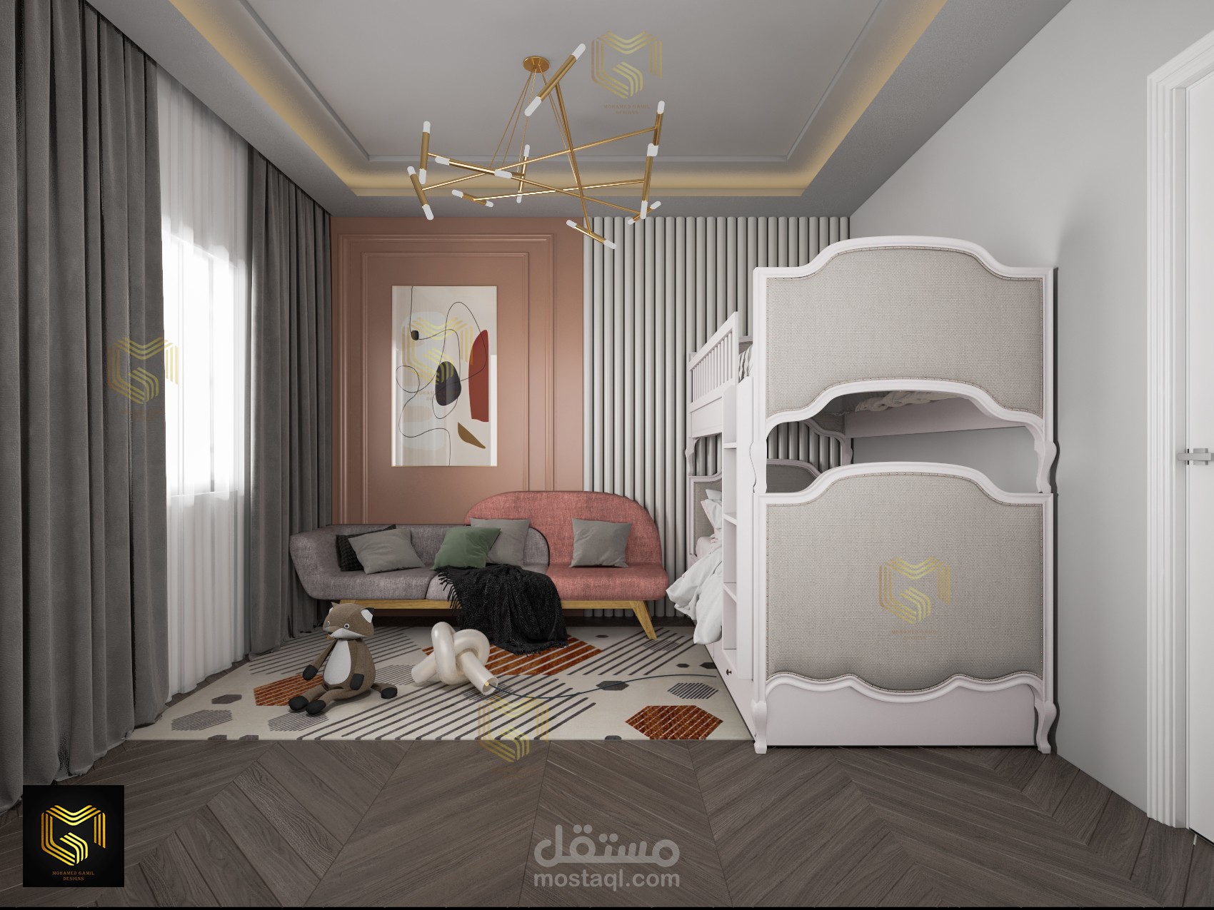 تصميم غرفه نوم اطفال بالتجمع الخامس بالقاهره