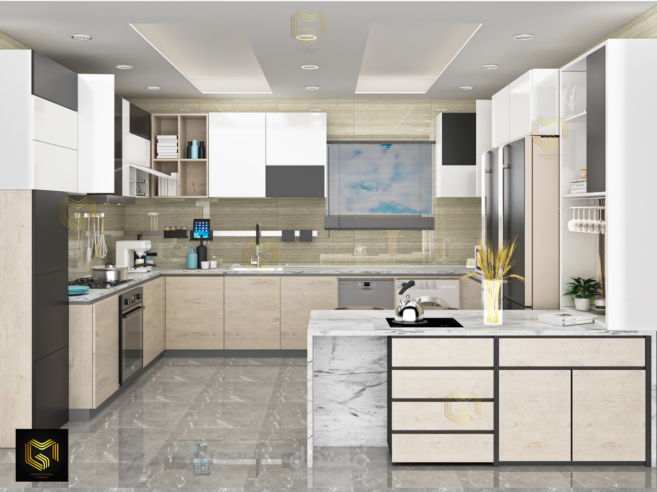 تصميم مطبخ بالتجمع الخامس بالقاهره