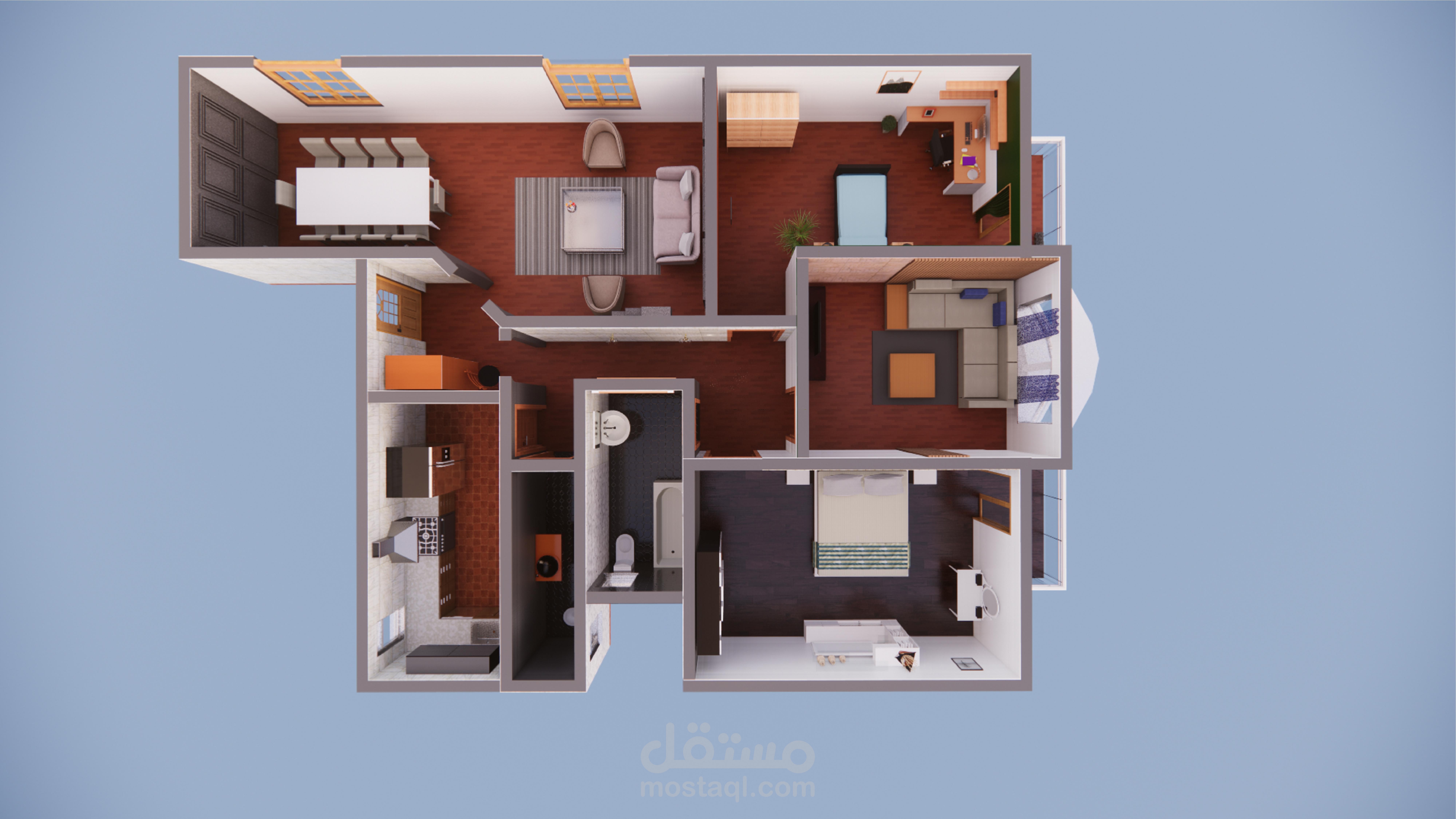 3d Plan مسقط افقي ثلاثي الابعاد