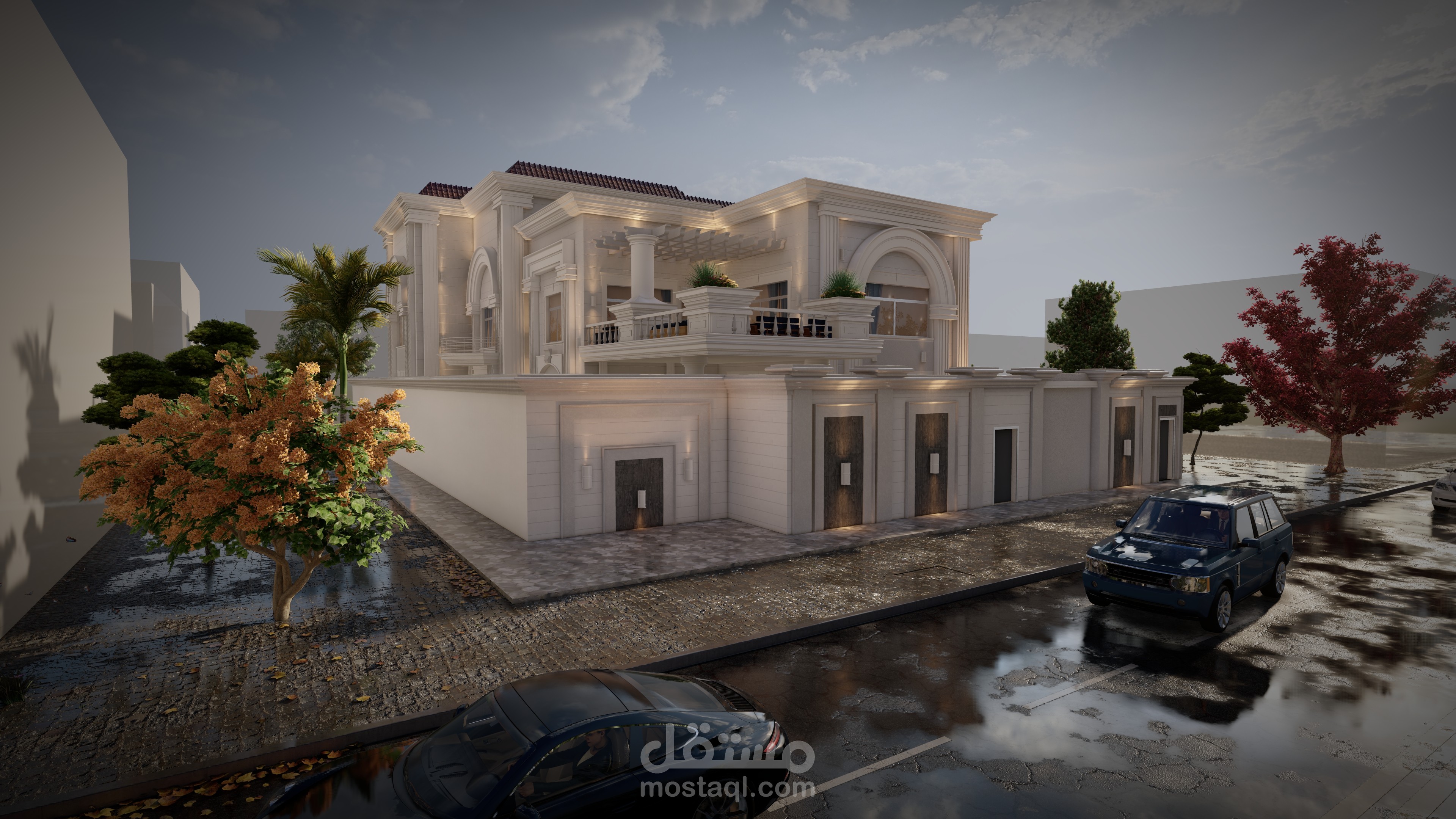 تصميم مخططات متكاملة 2D وكذلك واجهات 3D لفلة دبلكس بالرياض