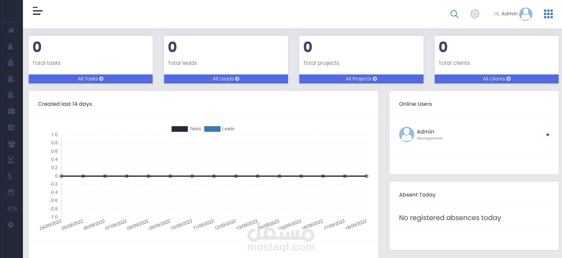 برمجة نظام CRM لادارة شركة موظفين