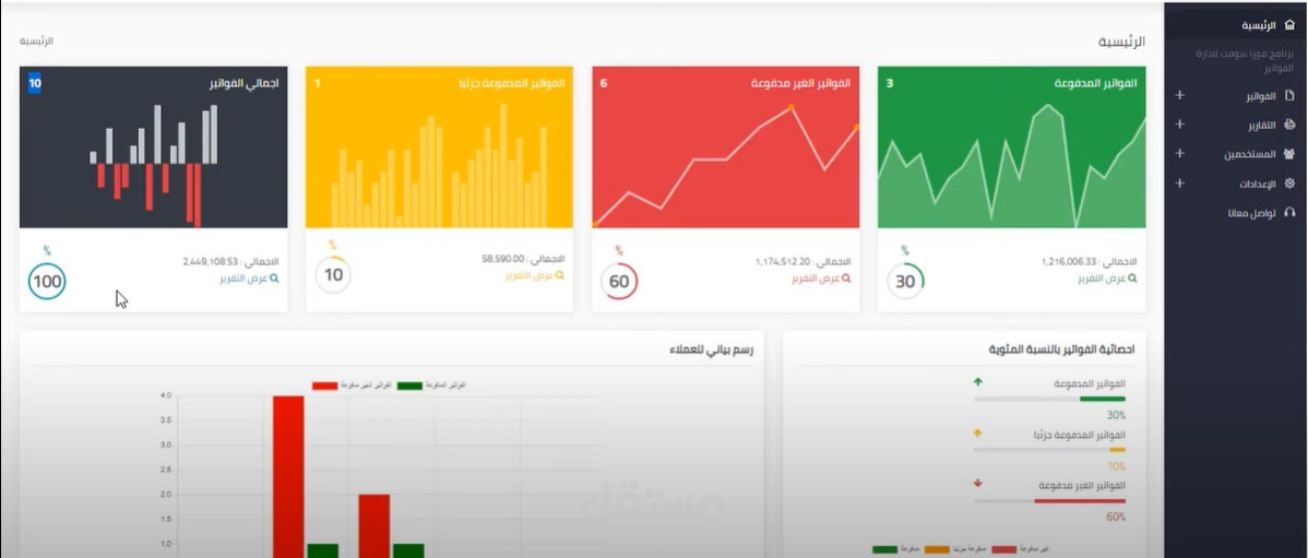 برمجة موقع الكتروني للفواتير