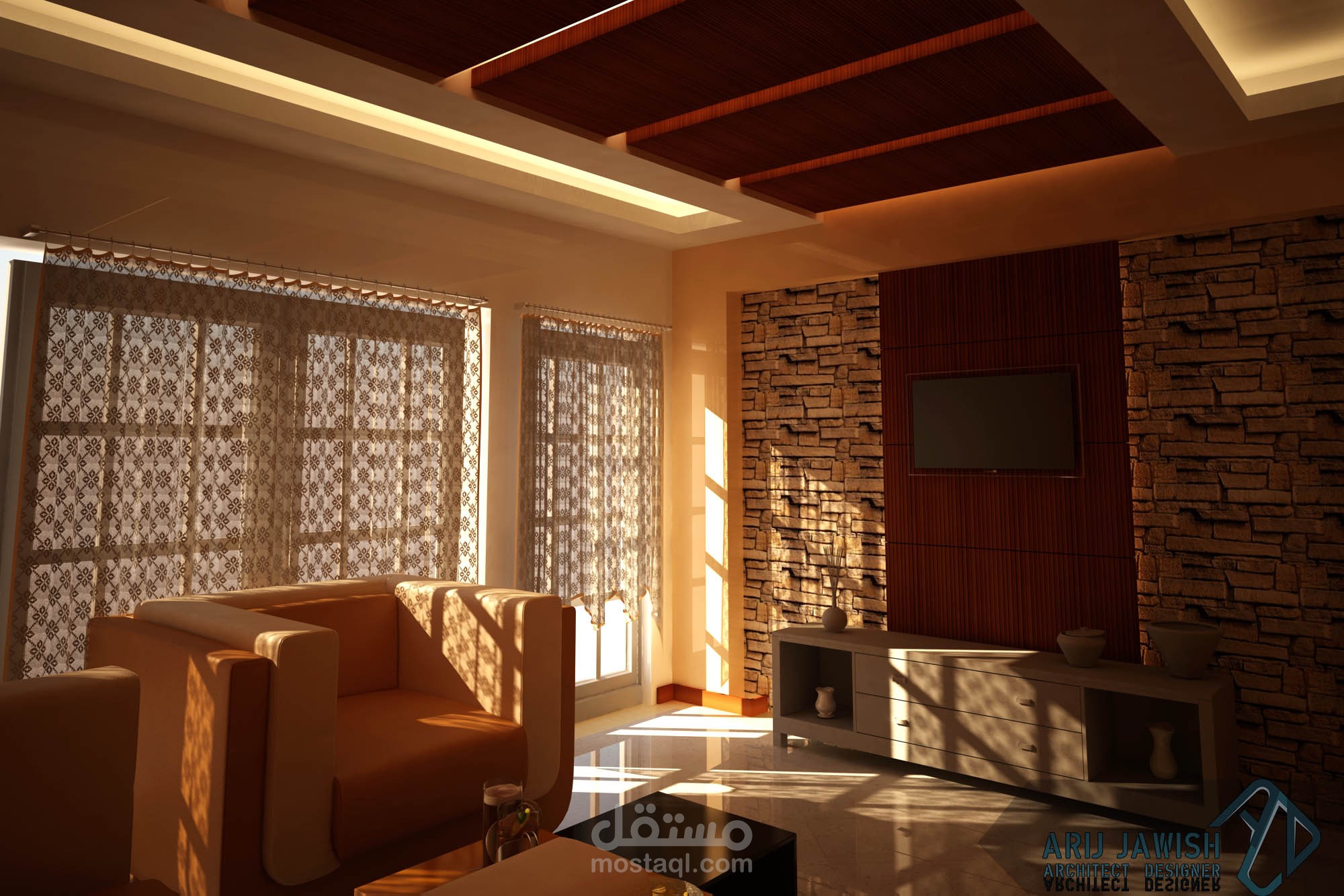 ديكورات داخلية لمنزل 2D+3D