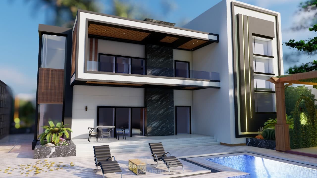 تصميم واجهة لفيلا مودرن