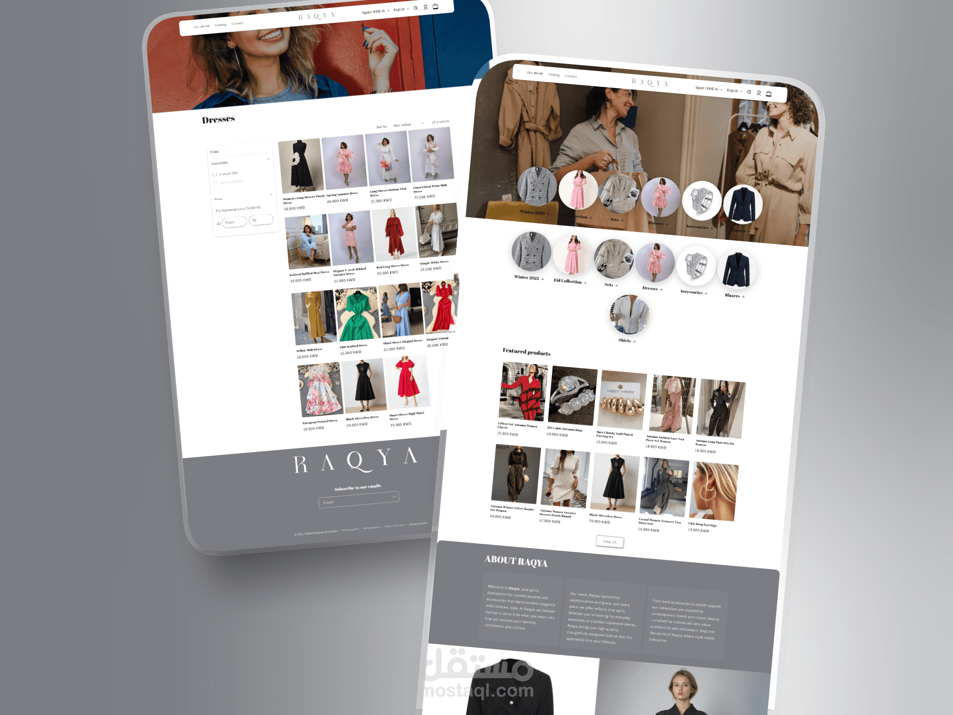 إنشاء متجر أزياء وإكسسوارات نسائية باستخدام Shopify