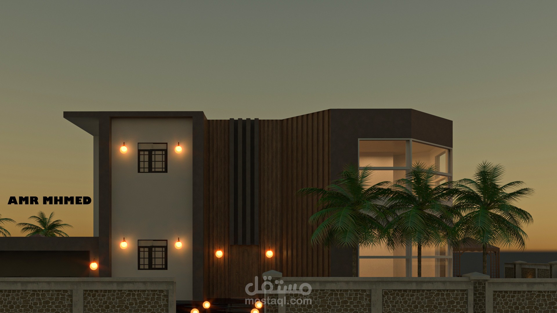 New modern villa with landscape