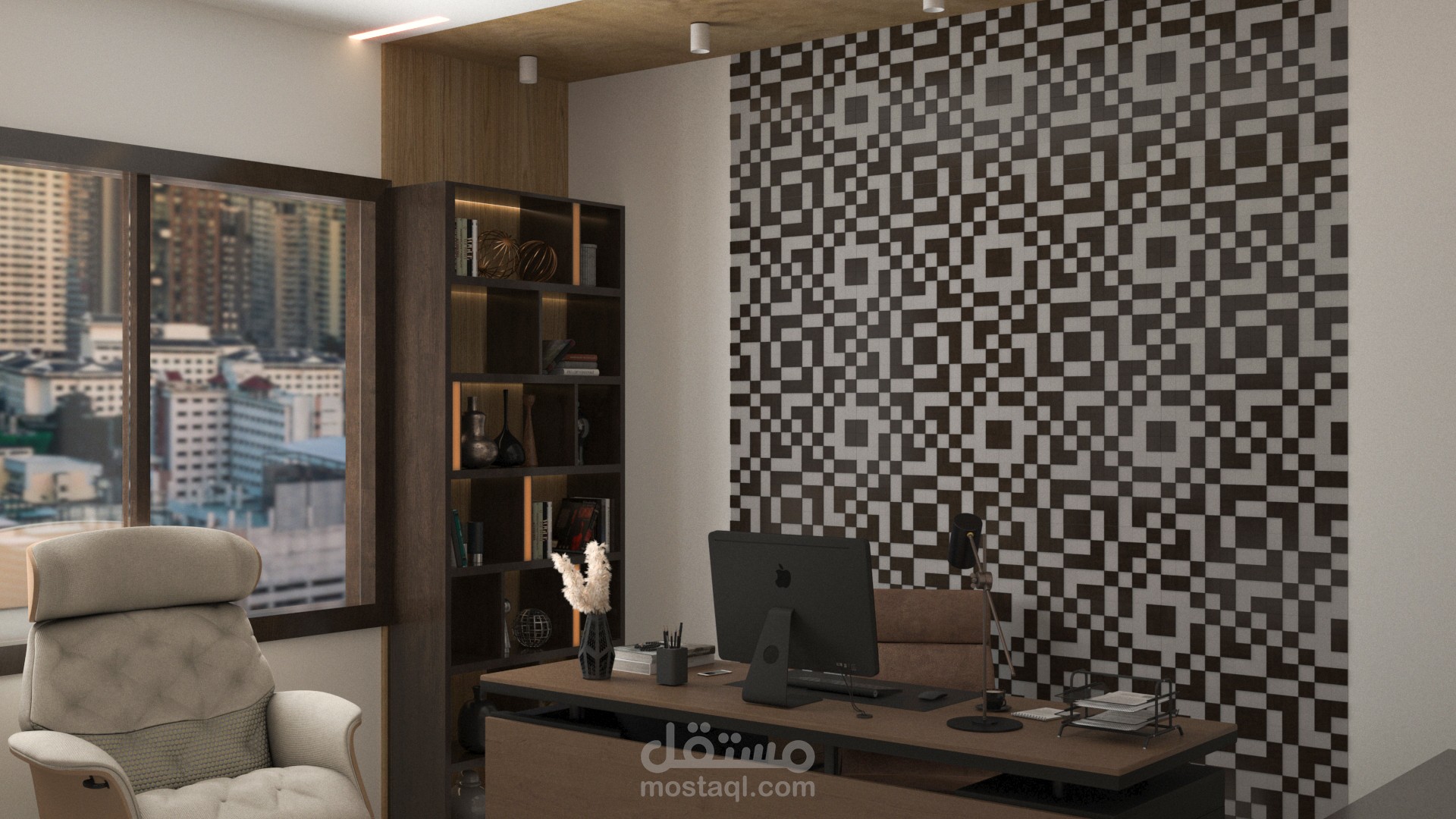 تصميم داخلى لعيادة دكتور نفسي