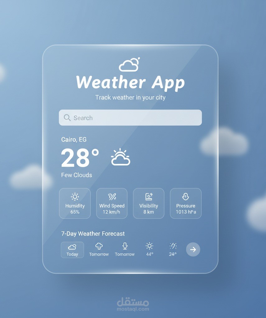 تطبيق توقعات الطقس الديناميكي (API Integration)
