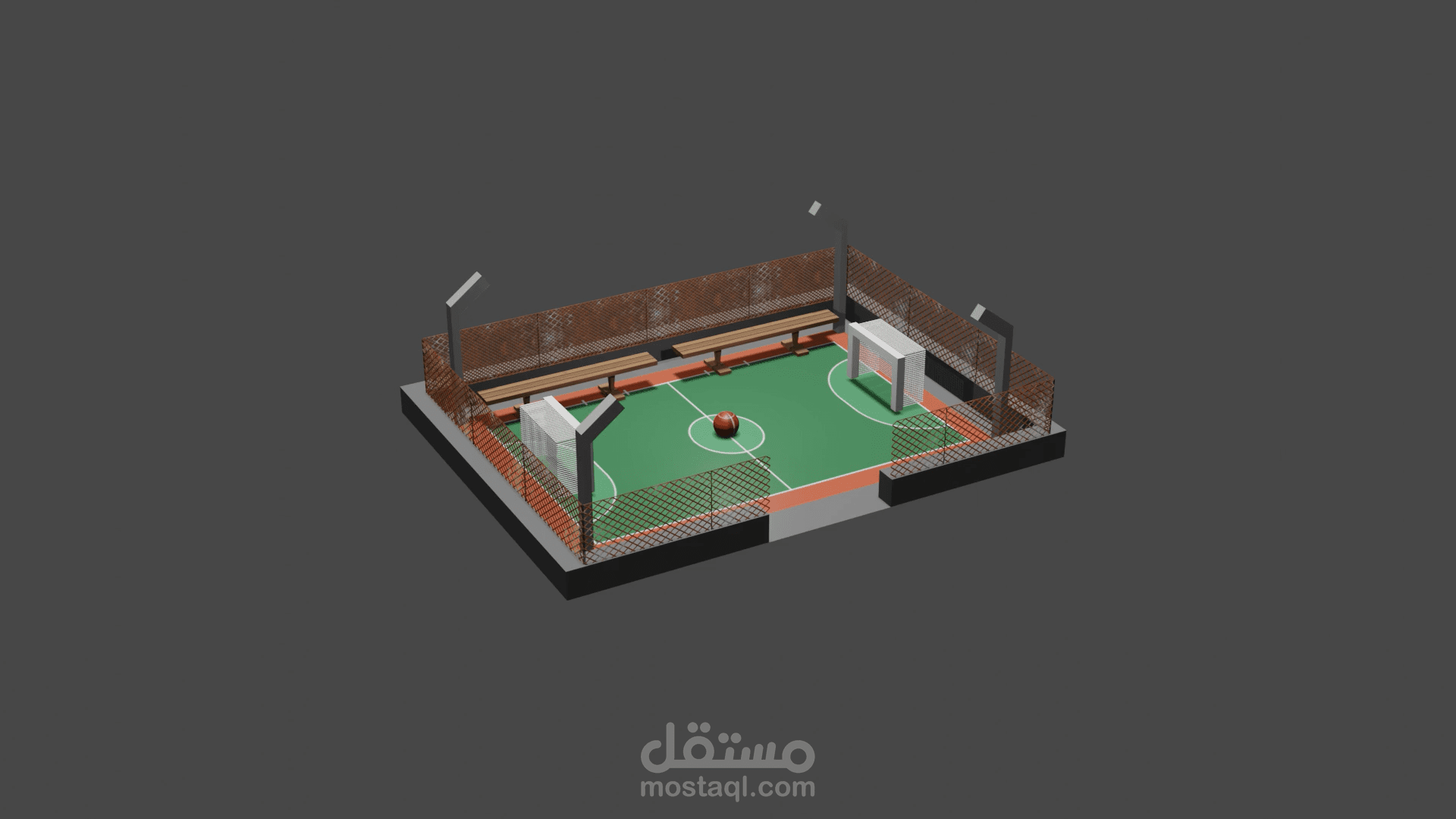 رسم ملعب 3d