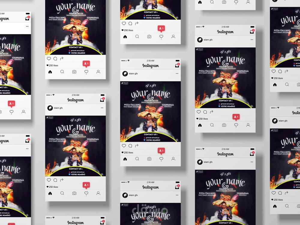 تصميم سوشل ميديا ( مطعم للاكلات السريعة )