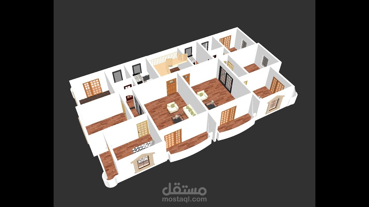 تصميم داخلى لدور ١٨٠