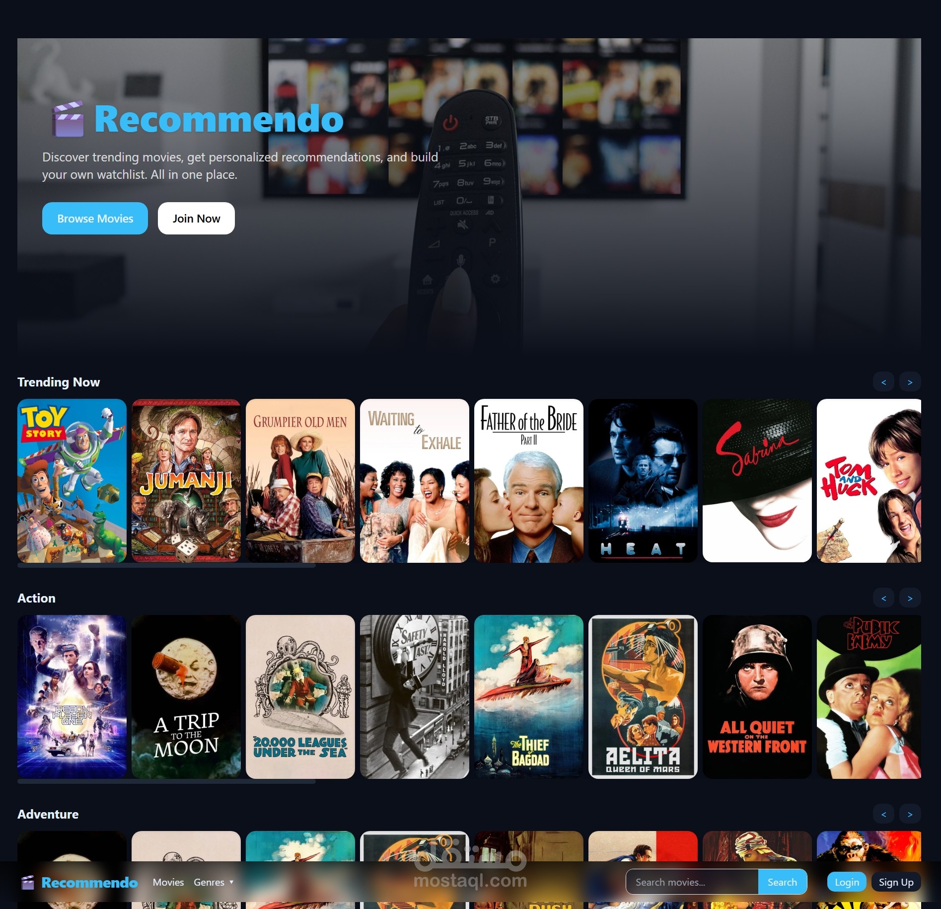 مشروع Recommendo لنظام توصية الأفلام