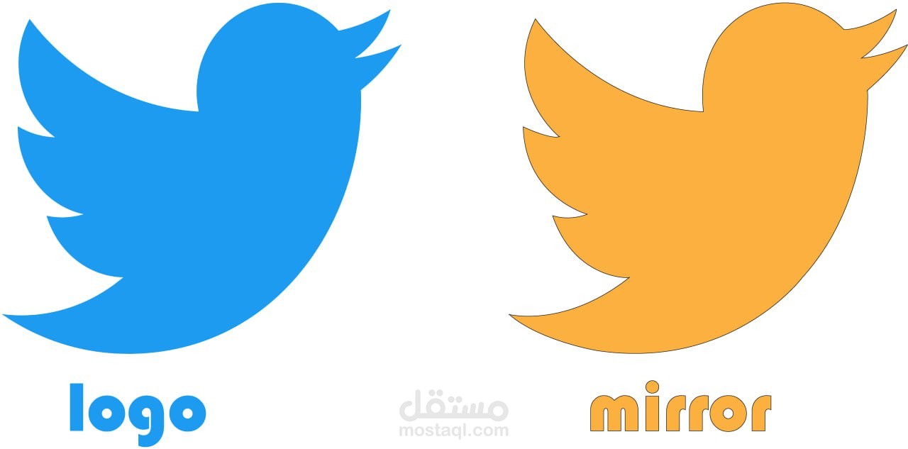 اعادة رسم لوجو تويتر على الاليستراتور