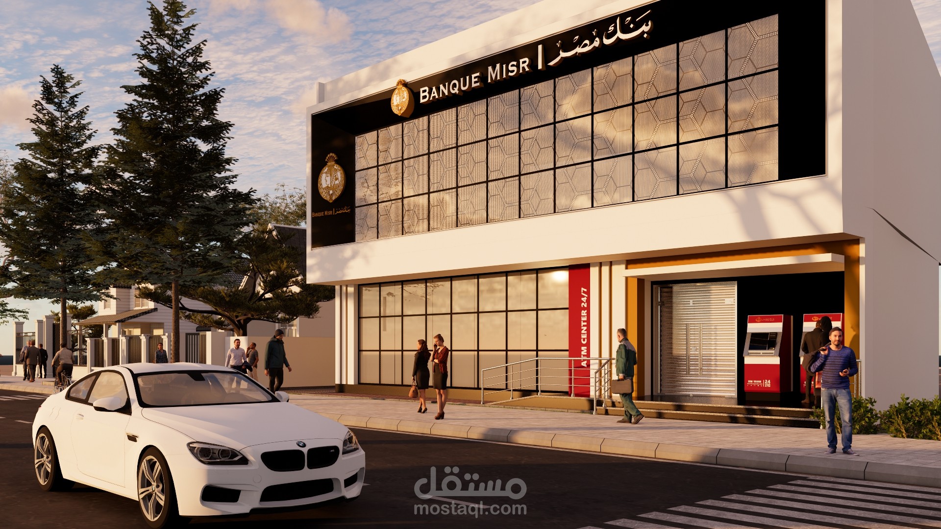 تصميم واجهة بنك مصر - بمصر