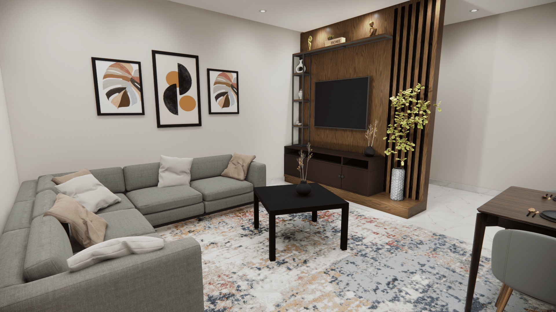 تصميم بارتيشن مع رسم كافة تفاصيل الغرفة طبقا للواقع - بالبحرين