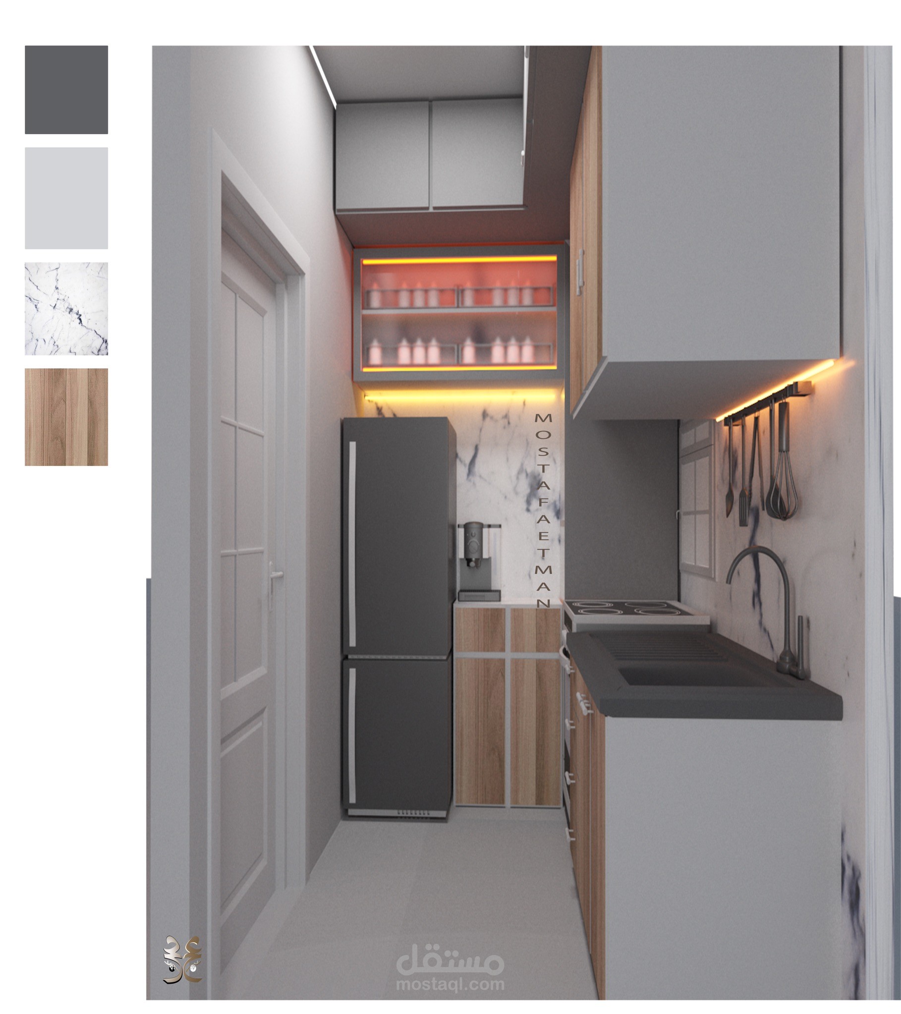 تصميم. مطبخ صغير