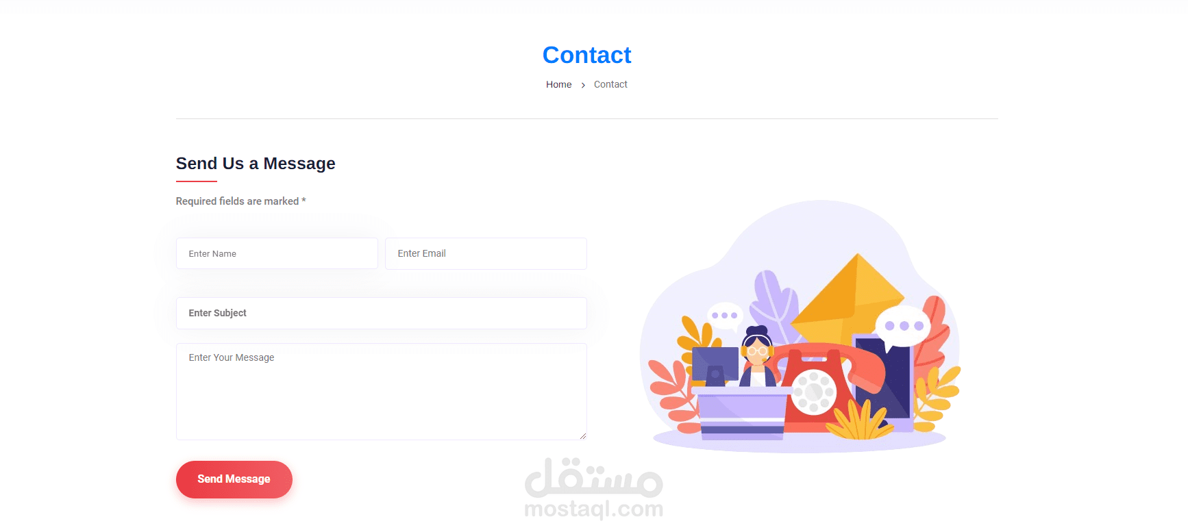 برمجة فورم صفحة contact متوافق مع ووردبريس بدون اي اضافات
