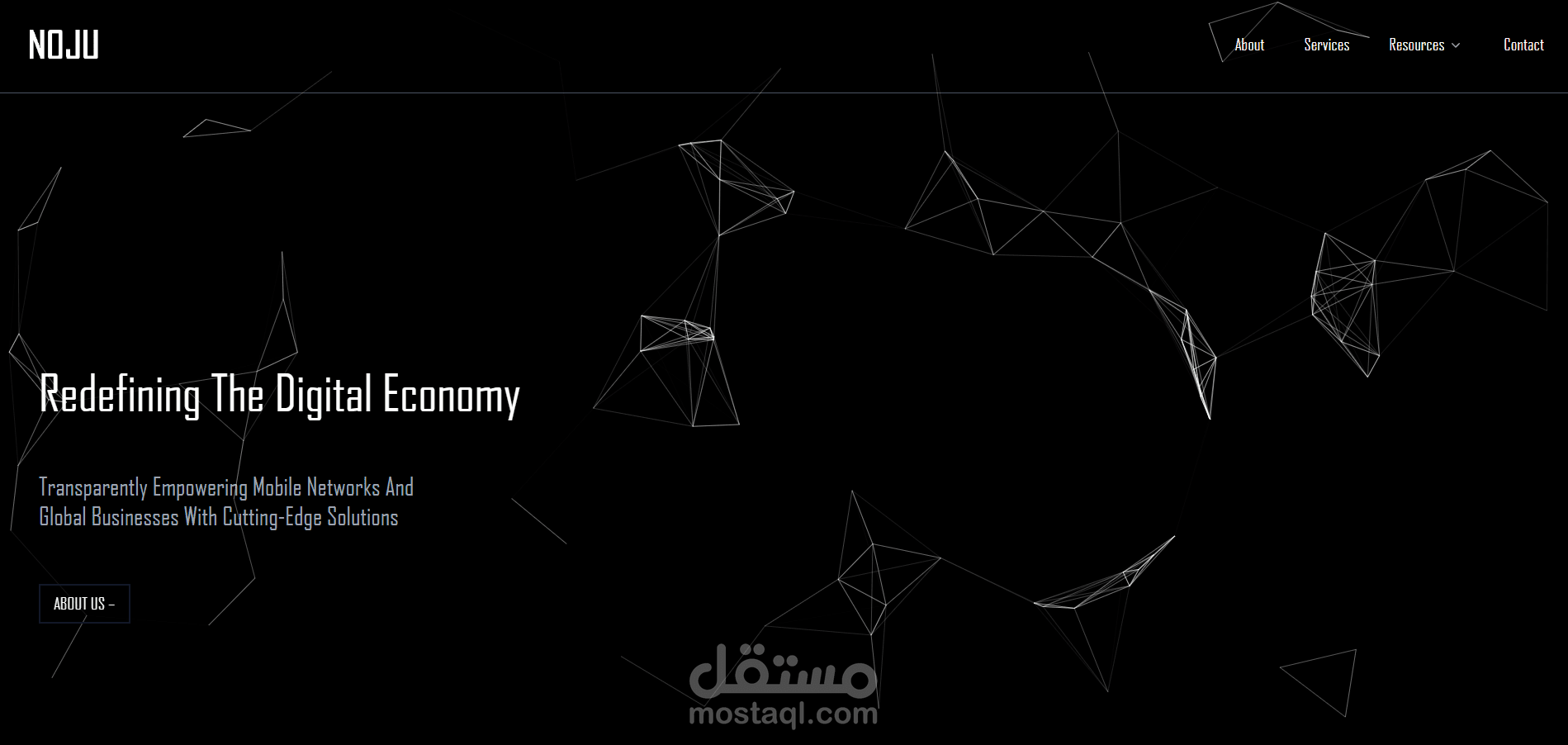 هو موقع إلكتروني لشركة مصمم لعرض الخدمات بطريقة مجردة وجذابة بصرياً، باستخدام نظام جزيئات ديناميكي لتقديم تجربة مستخدم فريدة.