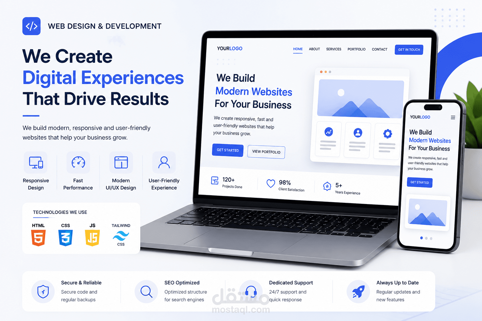 تصميم وتطوير موقع ويب احترافي لعرض خدمات الطعام الصحي (Landing Page)
