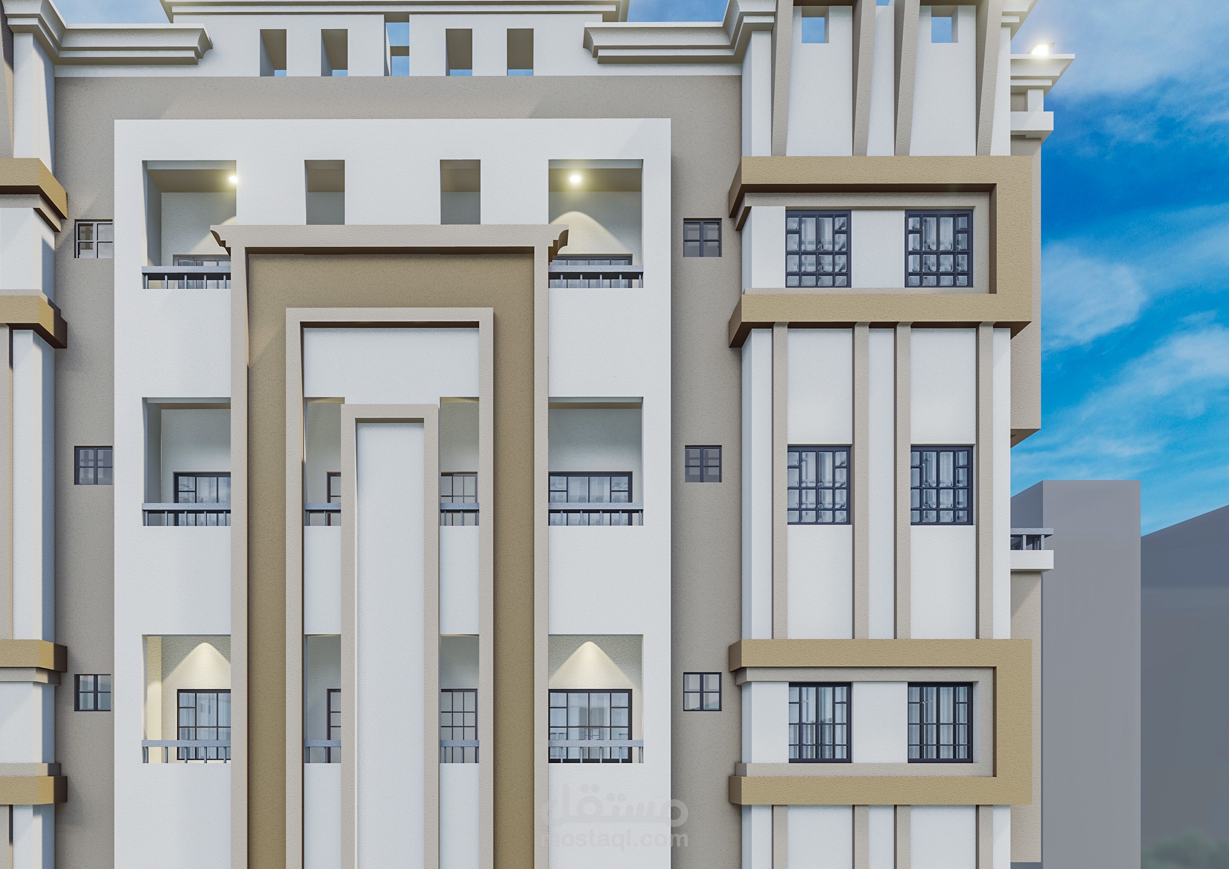 تصميم عمارة سكنية تجارية