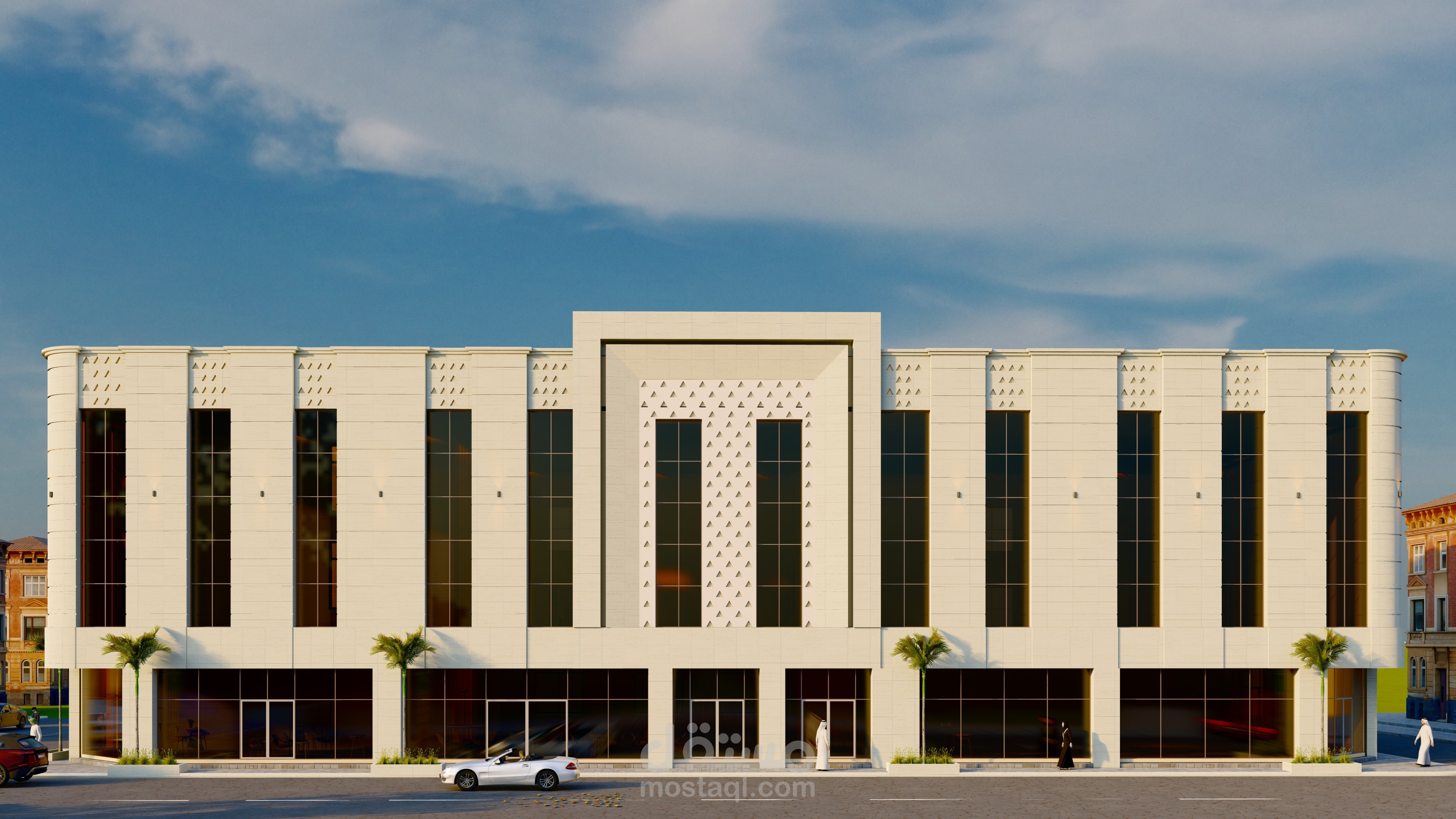 تصميم واجهات عمارة تجارية سكنية