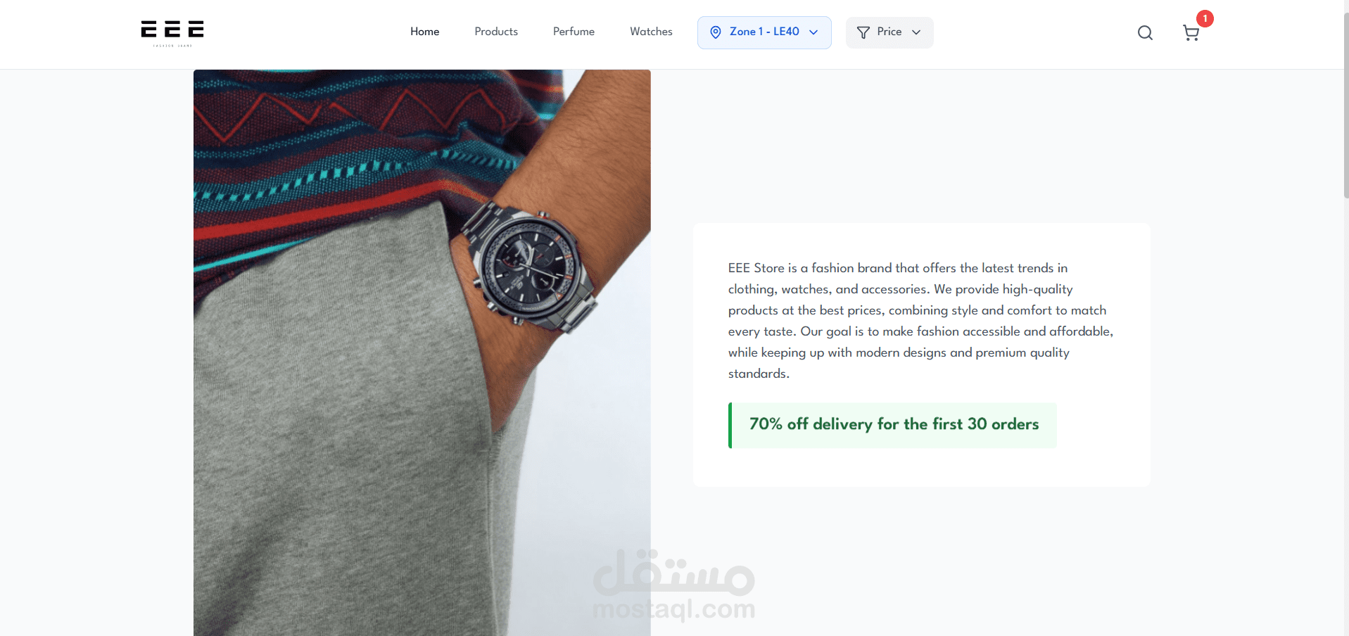 E-commerce Website for Watches – Built with React.js, Tailwind CSS, and Firebase