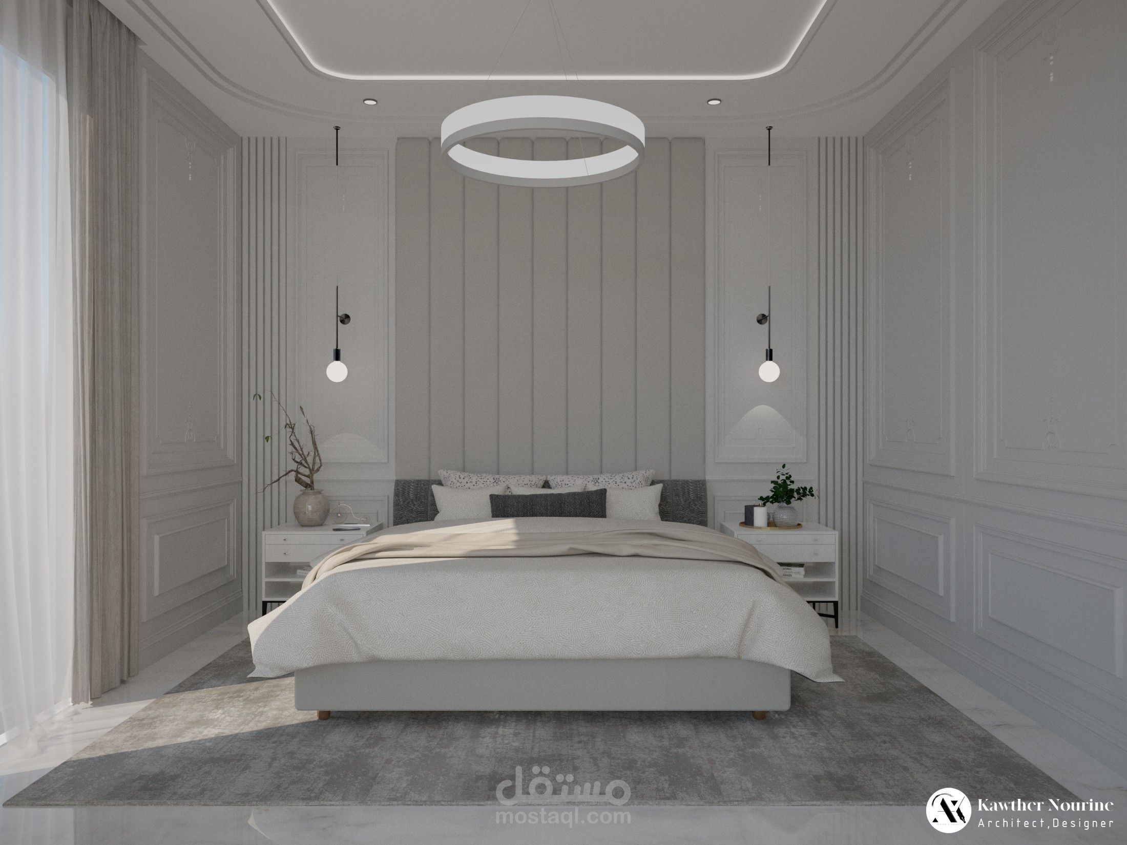 تصميم غرفة نوم رئيسية - السعودية