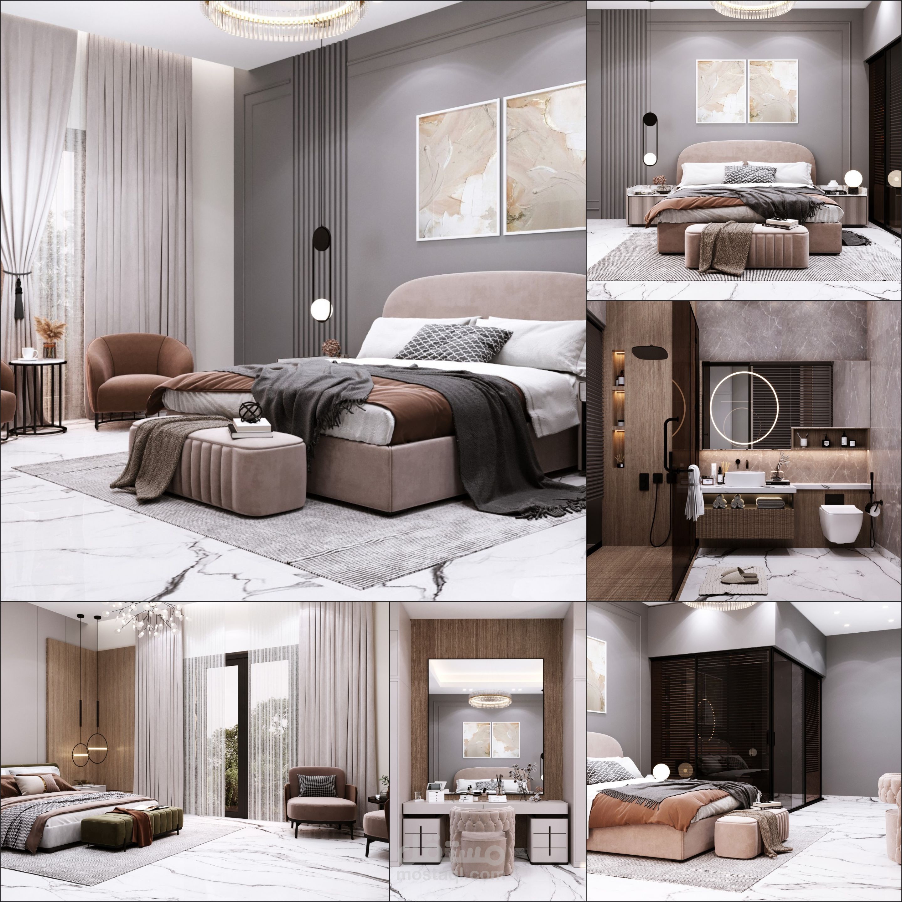 غرفة نوم ماستر مع مجلس خاص