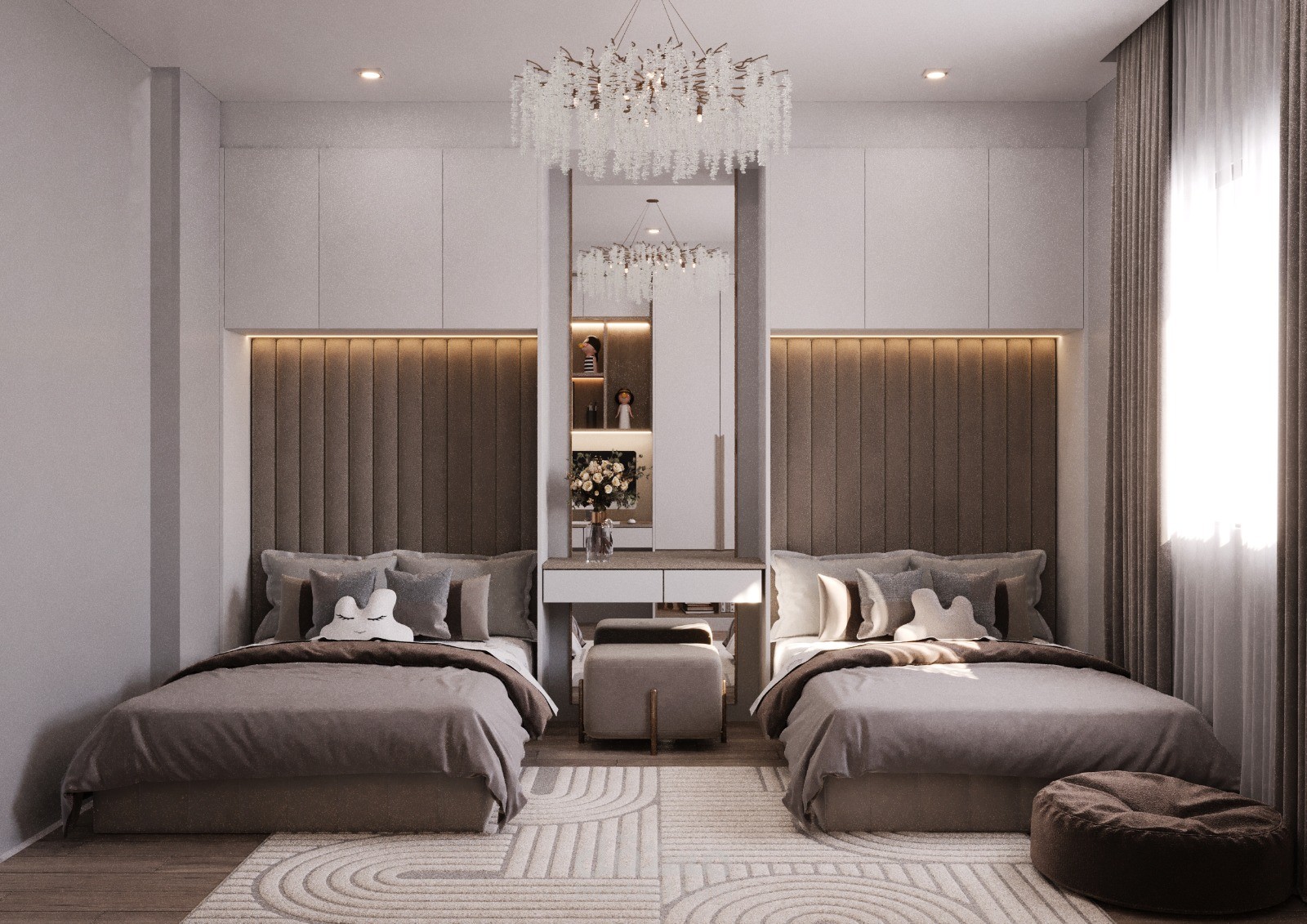 غرفة نوم شبابي لتوأم