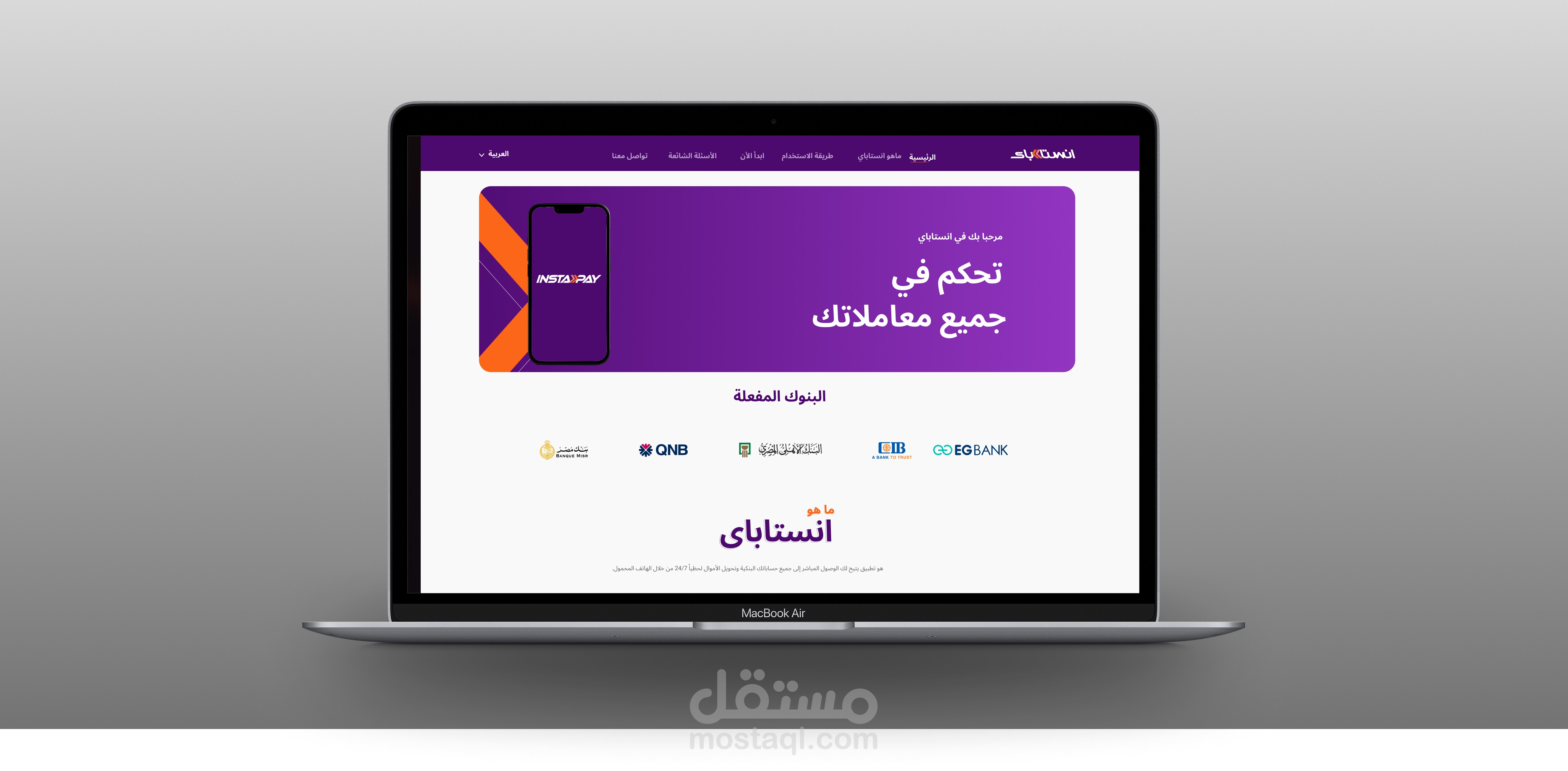 برمجة وتصميم موقع instapay
