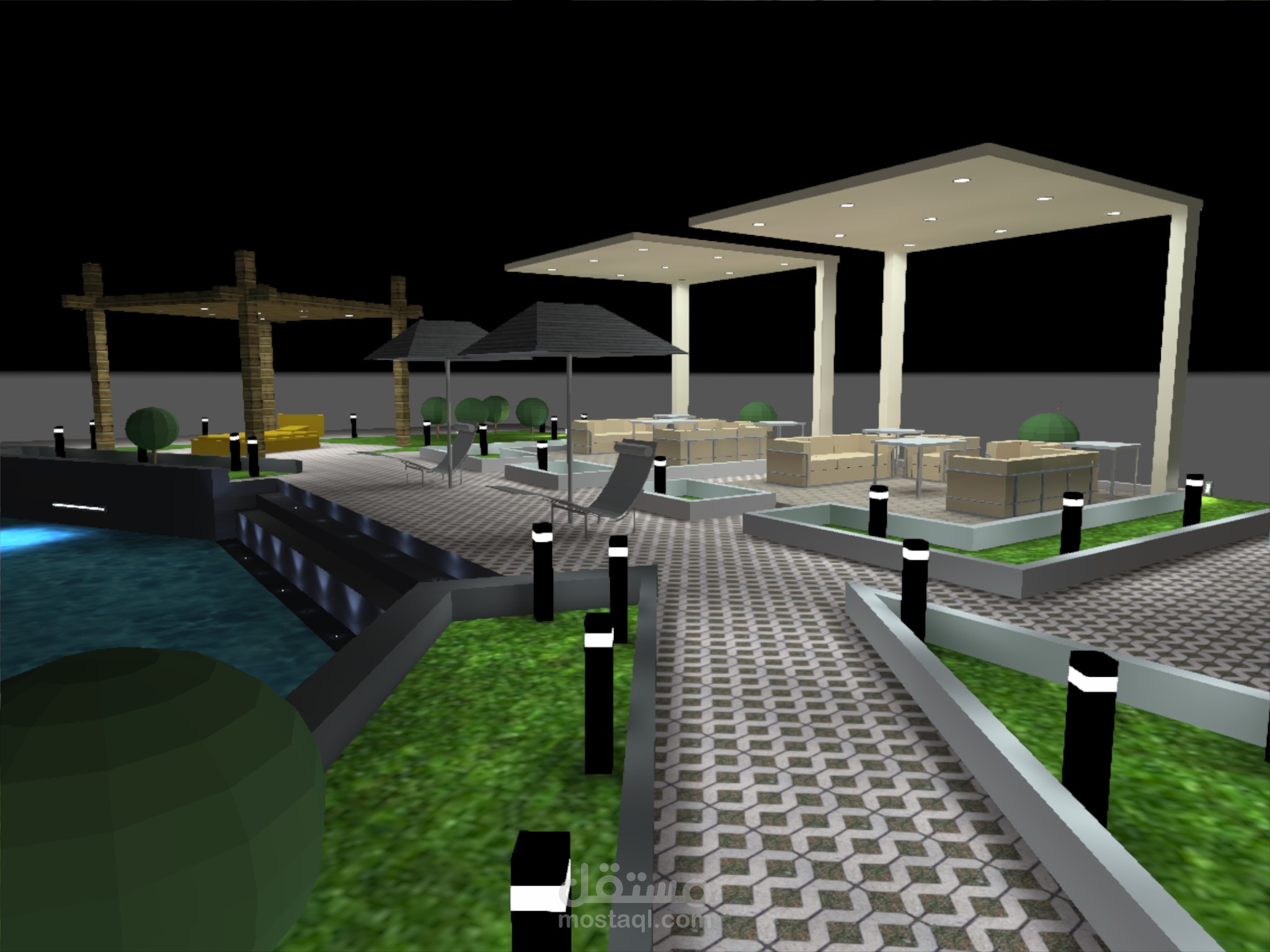 تصميم انارة لاندسكيب