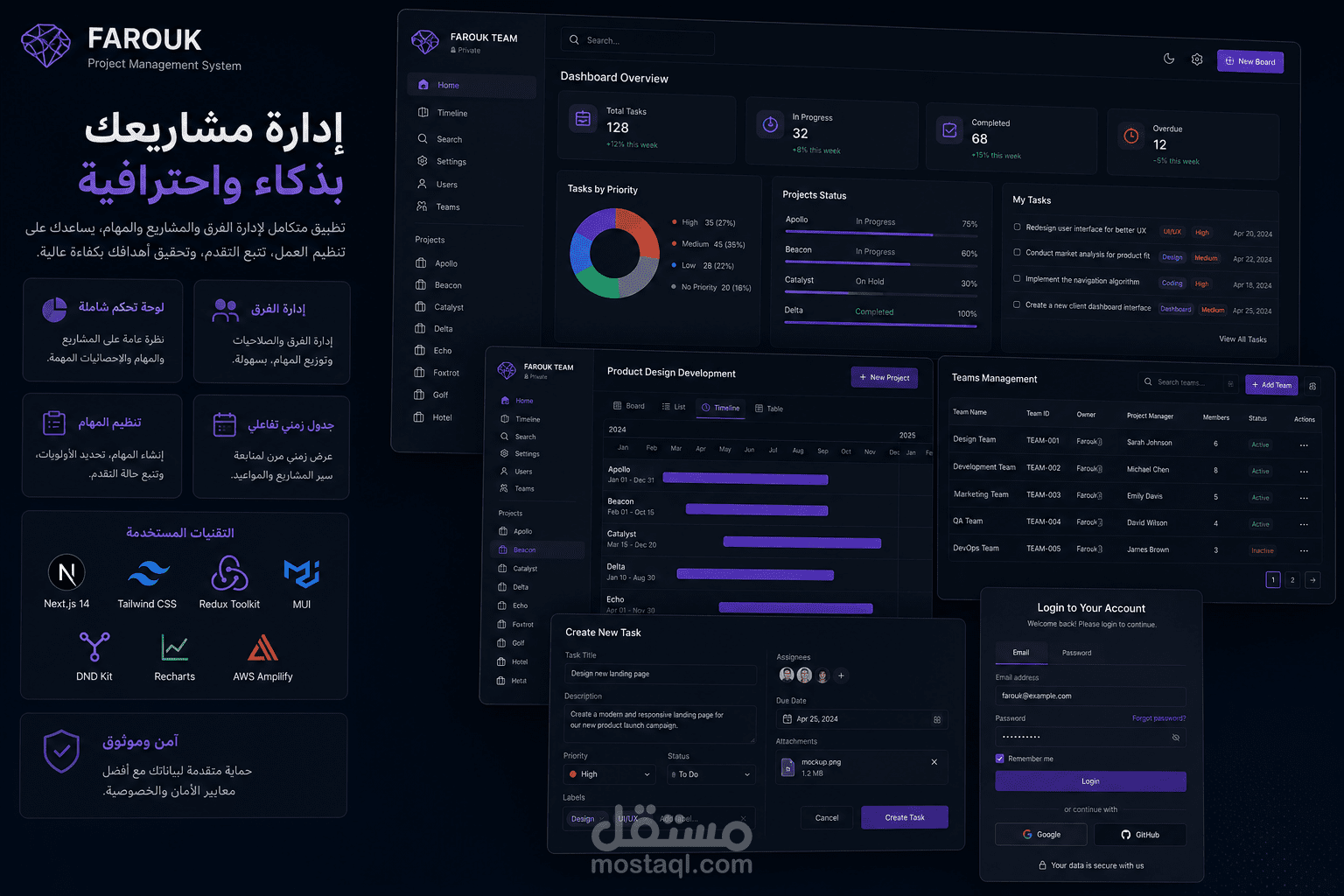 تطبيق متكامل لإدارة الفرق والمشاريع والمهام