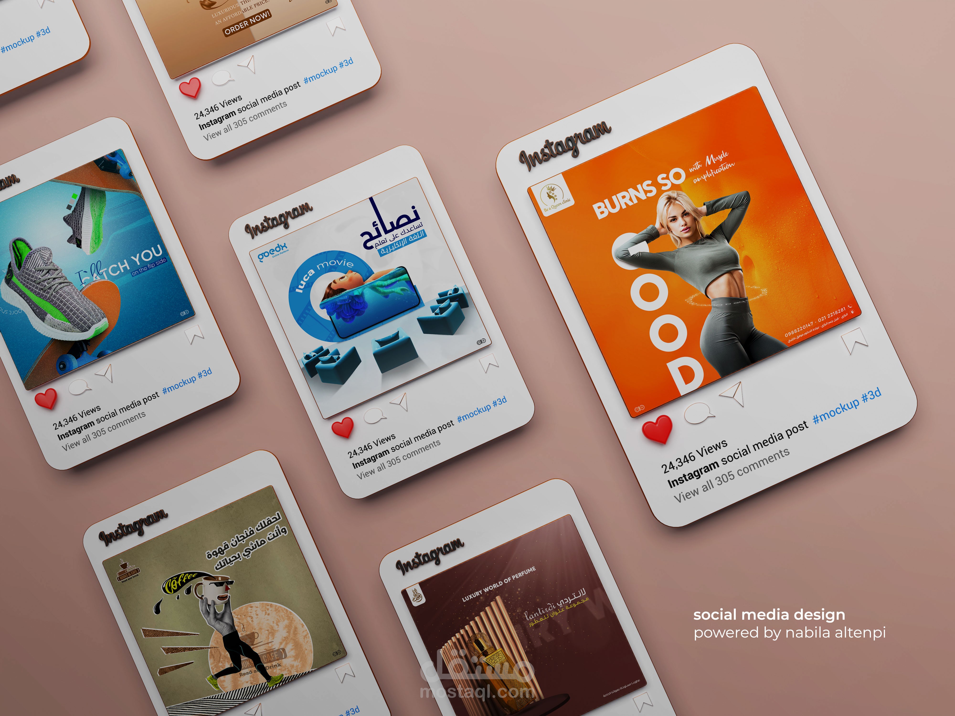 تصاميم سوشال ميديا متنوعة