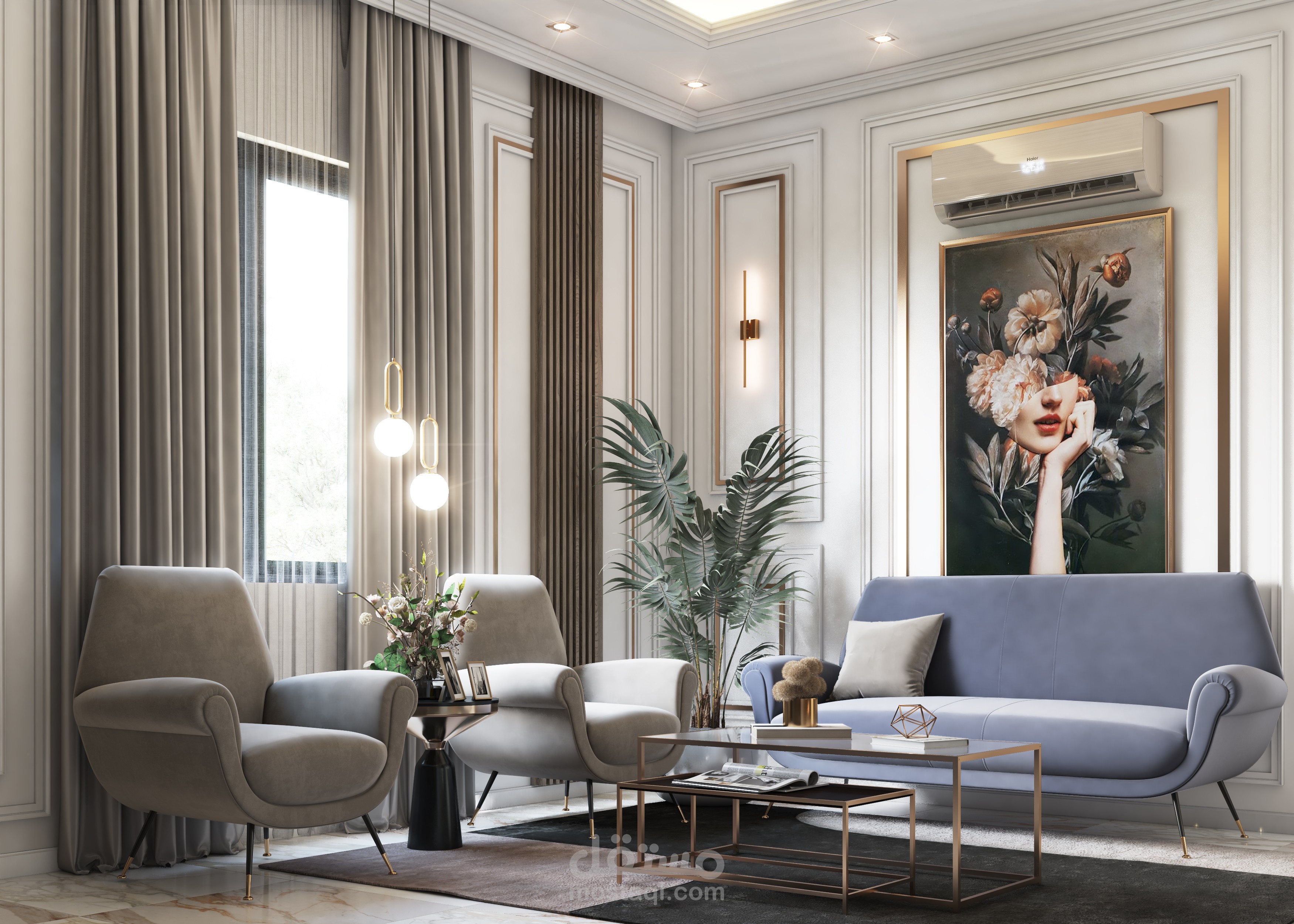 تصميم مجلس نساء بطراز نيو كلاسيك