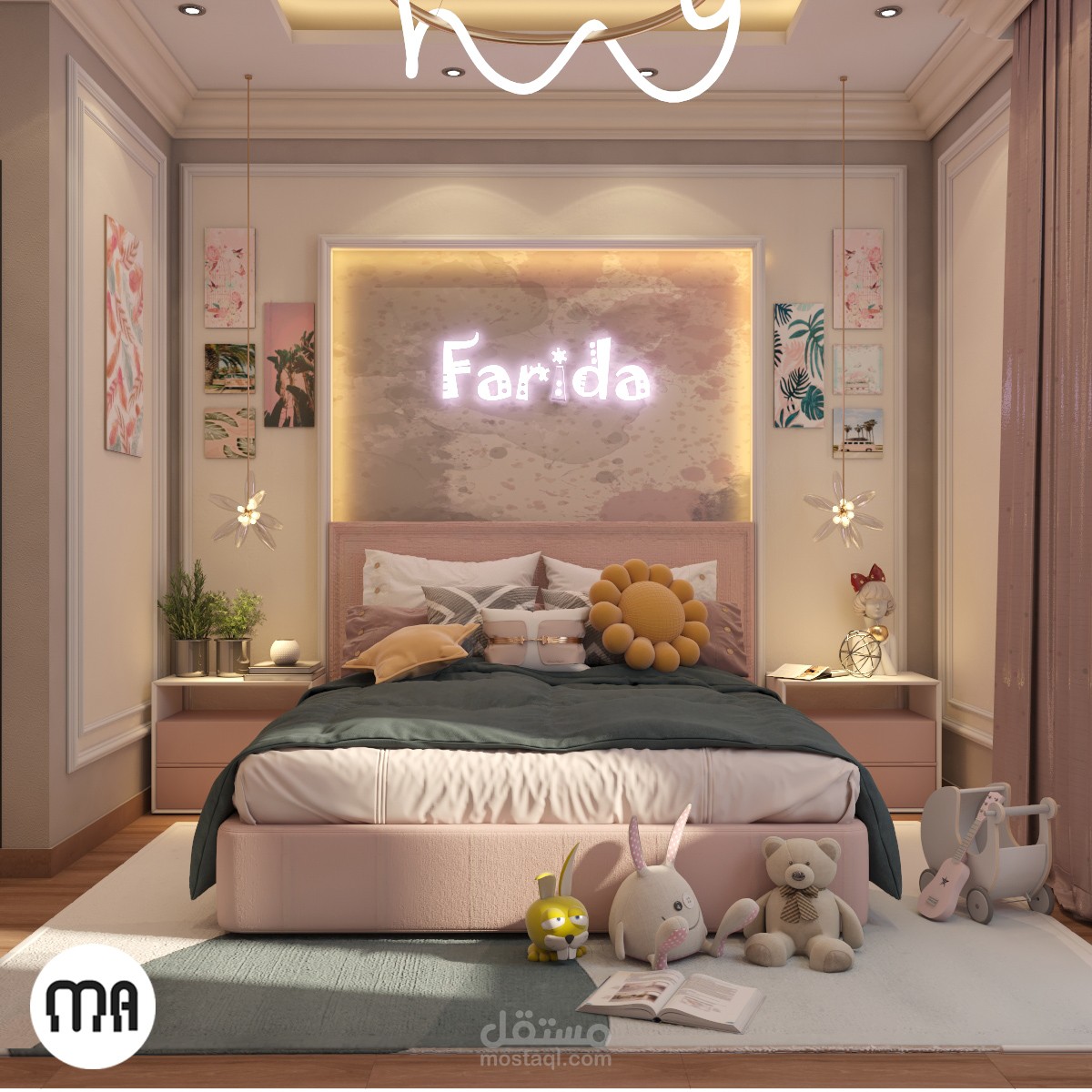 تصميم غرفة نوم بنات
