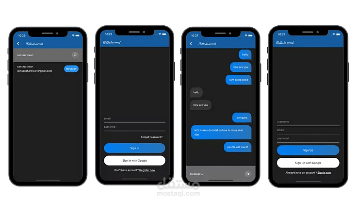 Flutter Application (chat app)
