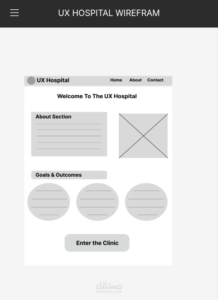 UX Hospital Wireframe