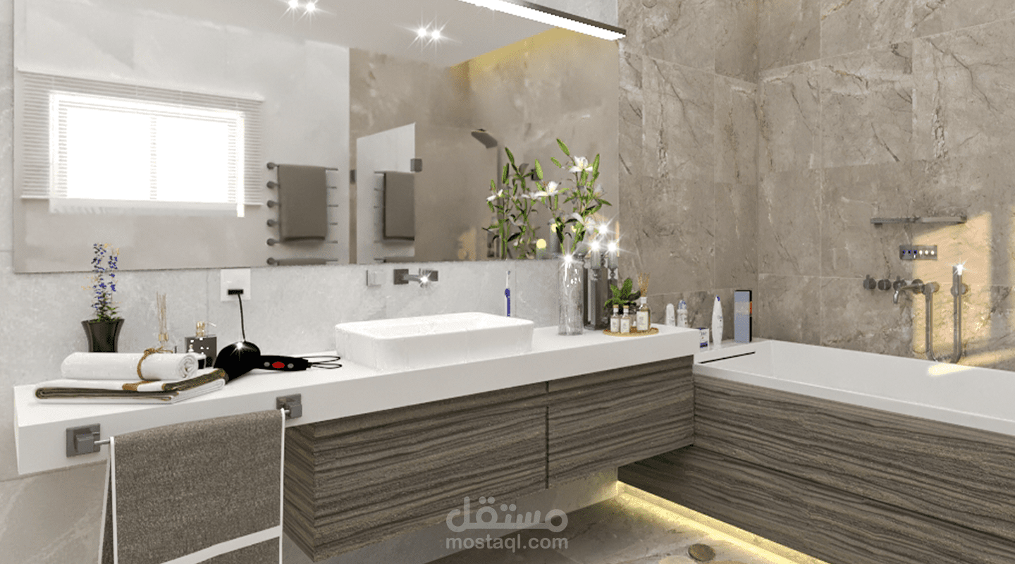 تصميم حمام رئيسي مميز