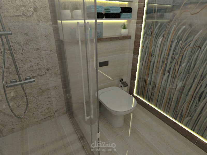 تصميم حمام صغير