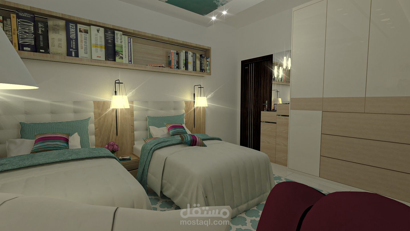 تصميم غرفة نوم بنات - مودرن