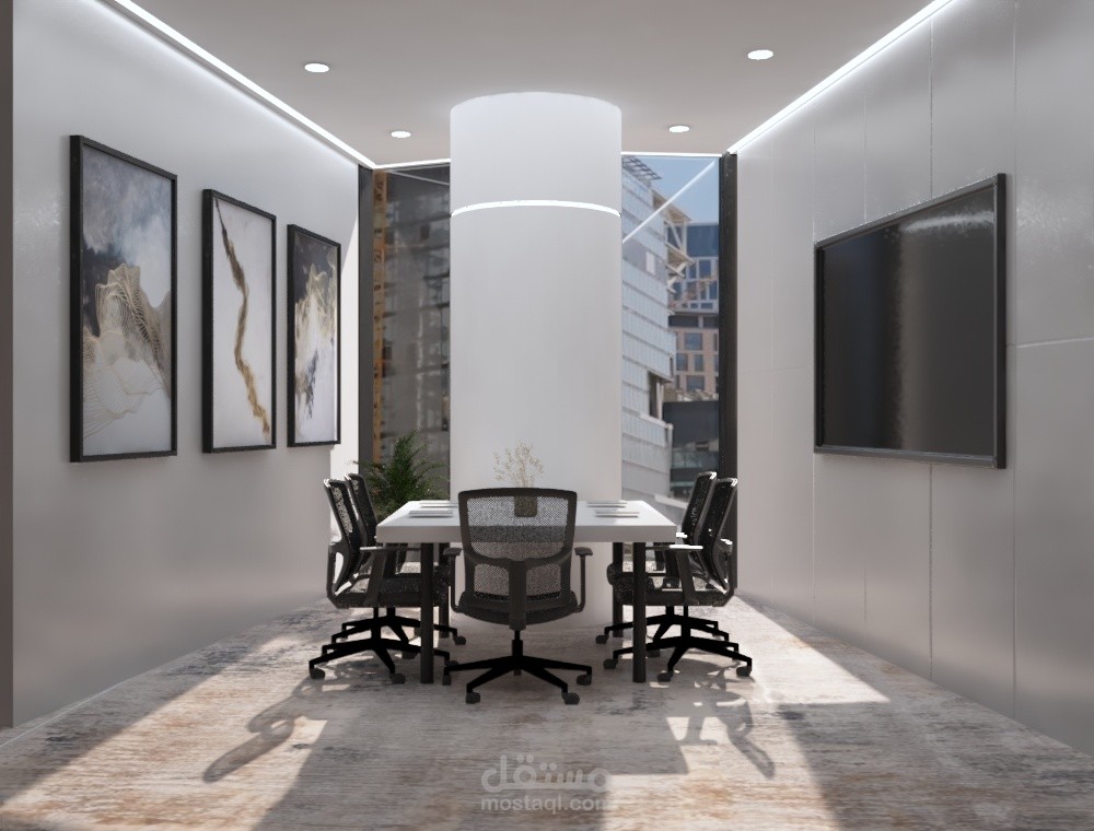 تصميم غرفة اجتماعات صغيرة