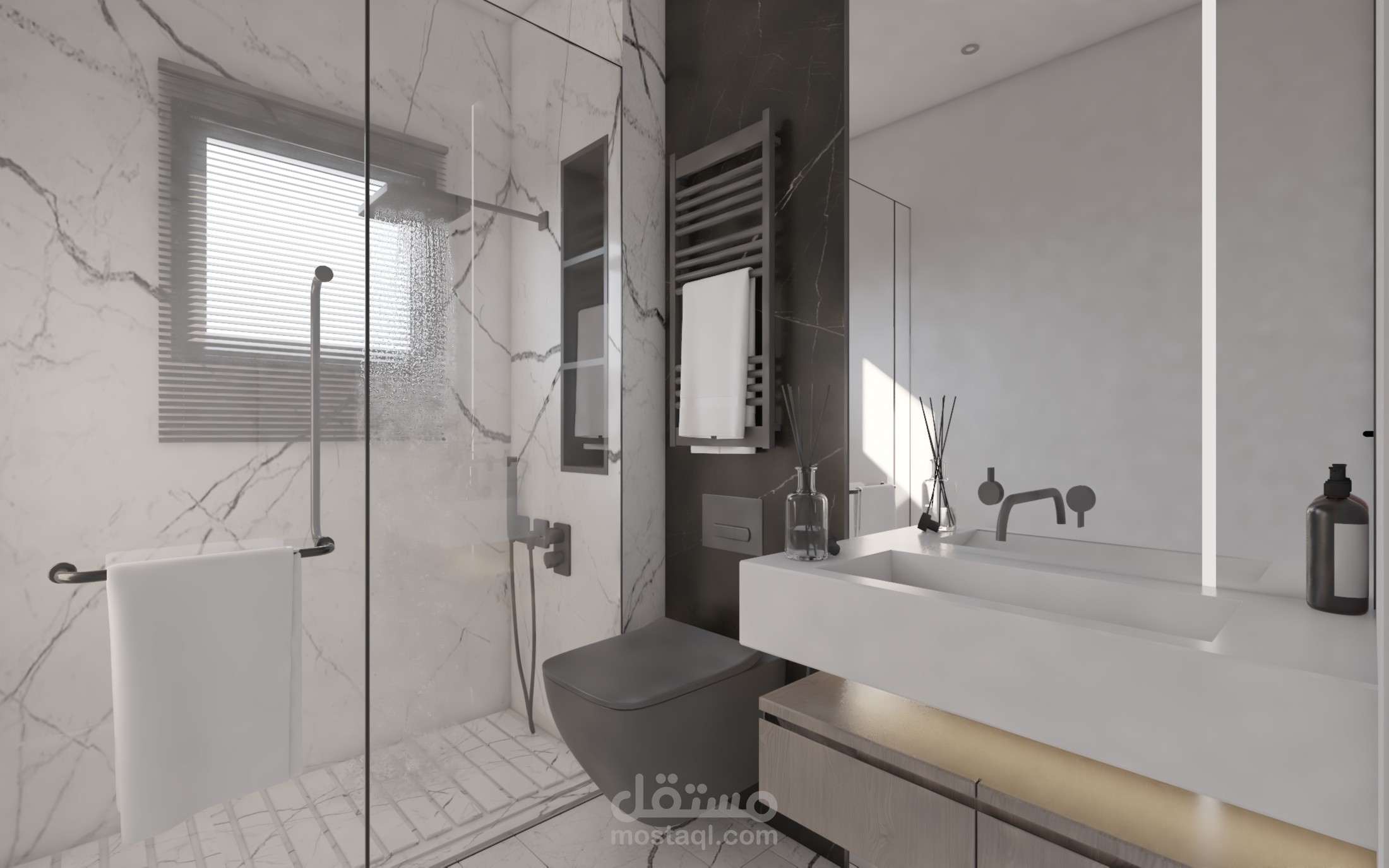 تصميم حمام  مودرن