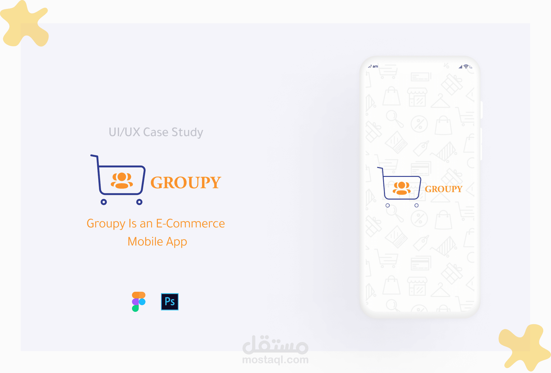 تصميم تطبيق (Groupy) E-Commerce