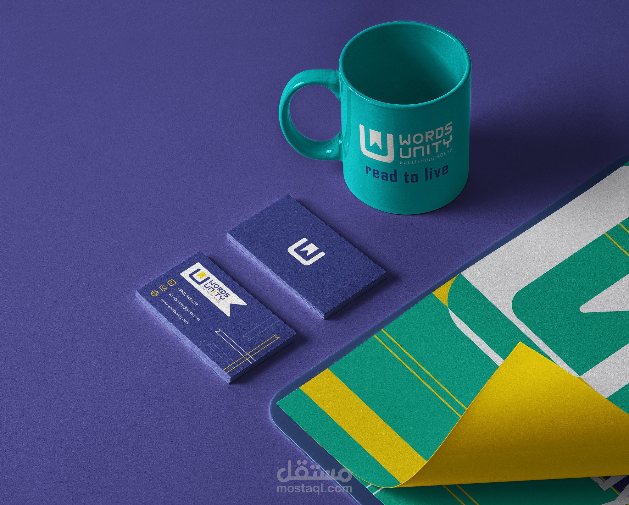 هوية بصرية كاملة لبراند دار نشر في انجلترا WORDS UNITY ، مشاهدة ممتعة