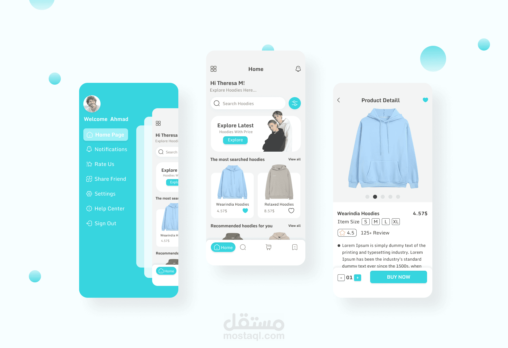 تصميم تطبيق تسوق uiux
