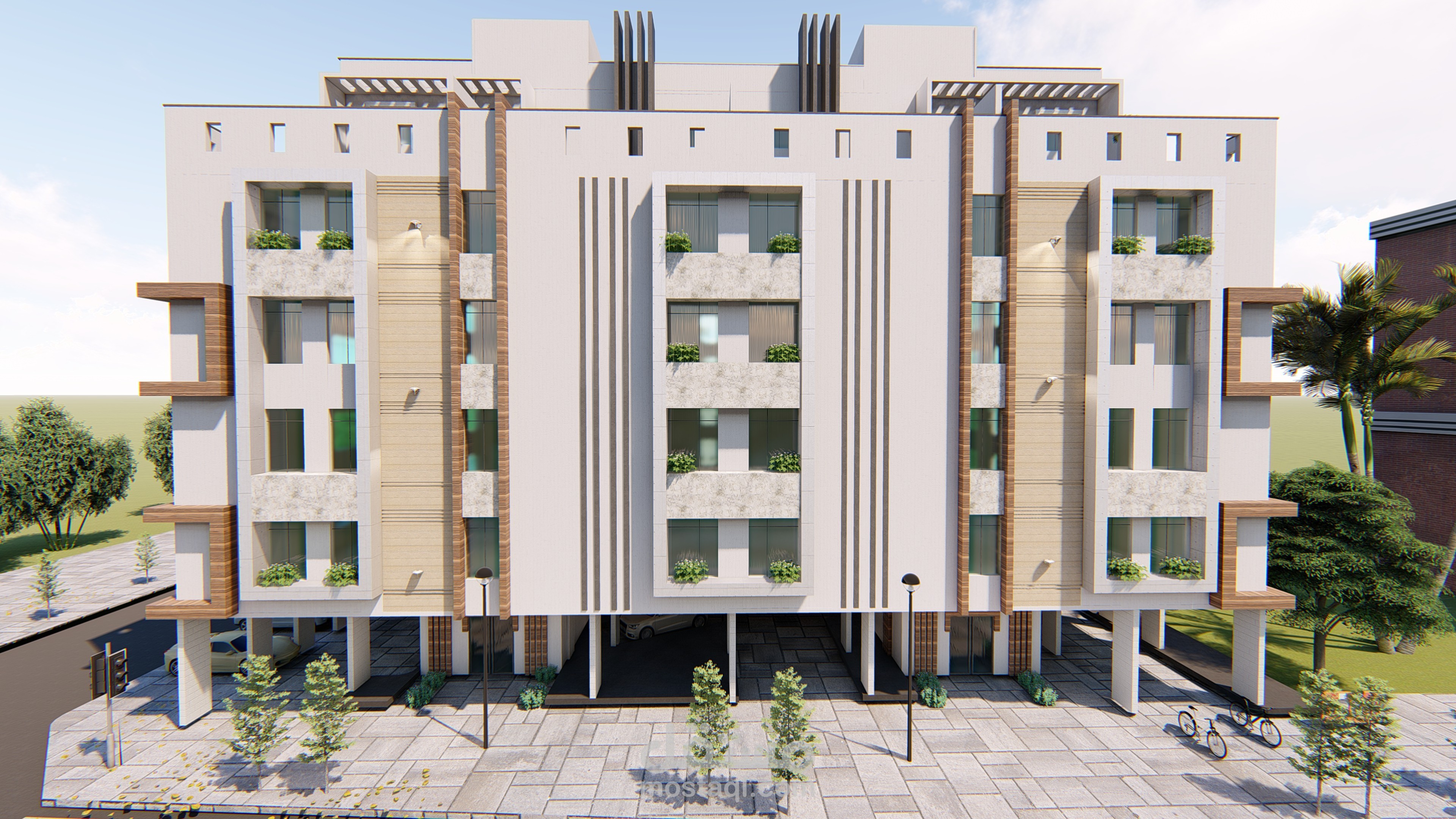 تصميم واجهة بناء سكني في السعودية